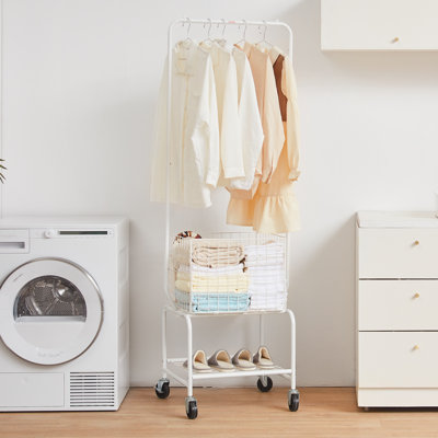 Metal Laundry Cart with Wheels