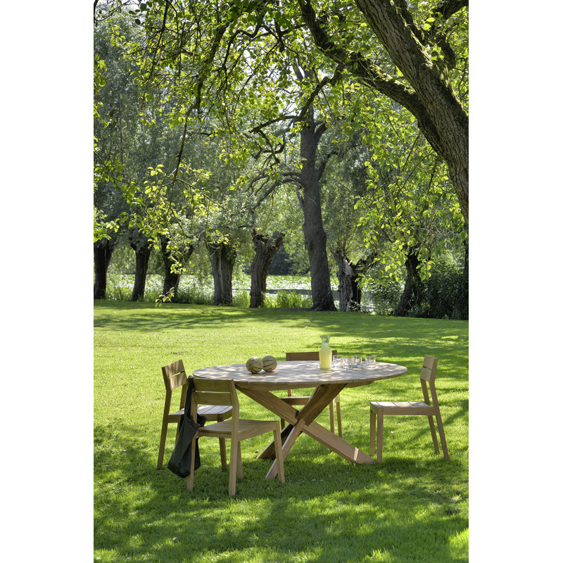 Outdoor Round Teak Dining Table, 64.2" Diameter