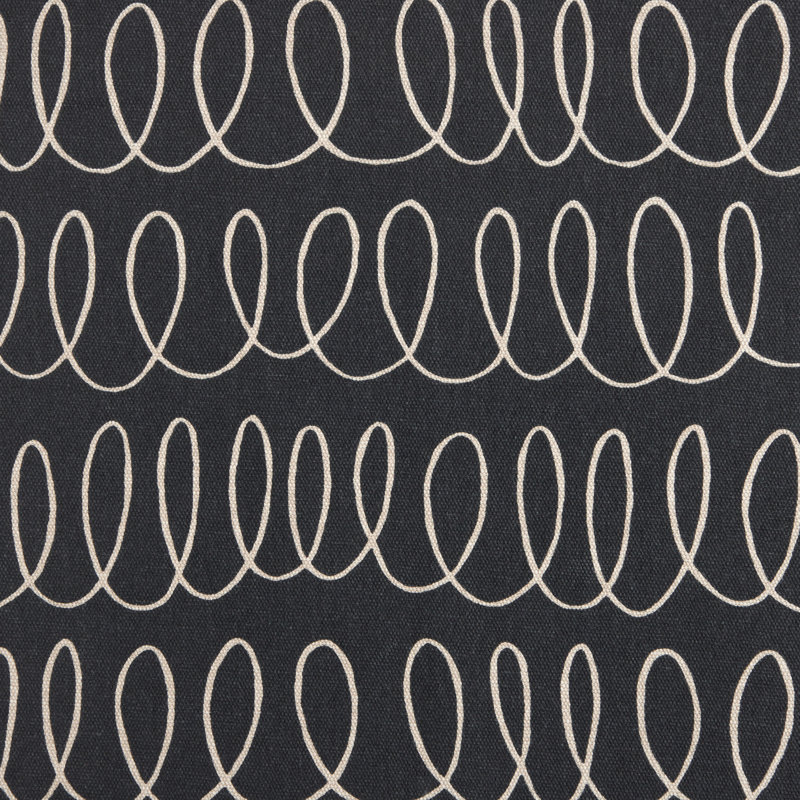 Loop And Dot Geometric Table Runnner, 72" x 15", Onyx Black/Gray