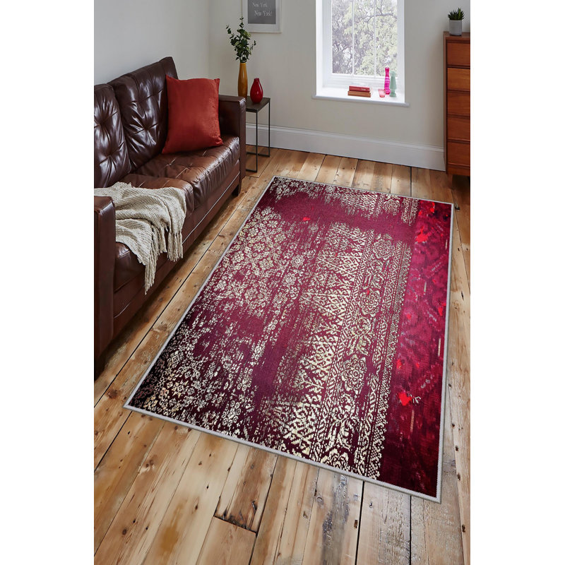 Stylish Woven Carpet 5.9 x 9.2 Feet, 100% Polyester, Antibacterial, Non-Slip Underside | 3D Digital Printing, Machine Washable (30-40°C) | Perfect for Living Rooms, Bedrooms & High-Traffic Areas, Durable & Easy Care