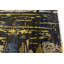 Tapis bleu / jaune en laine à motif abstrait 8 pi 4 po x 9 pi 11 po Abstract