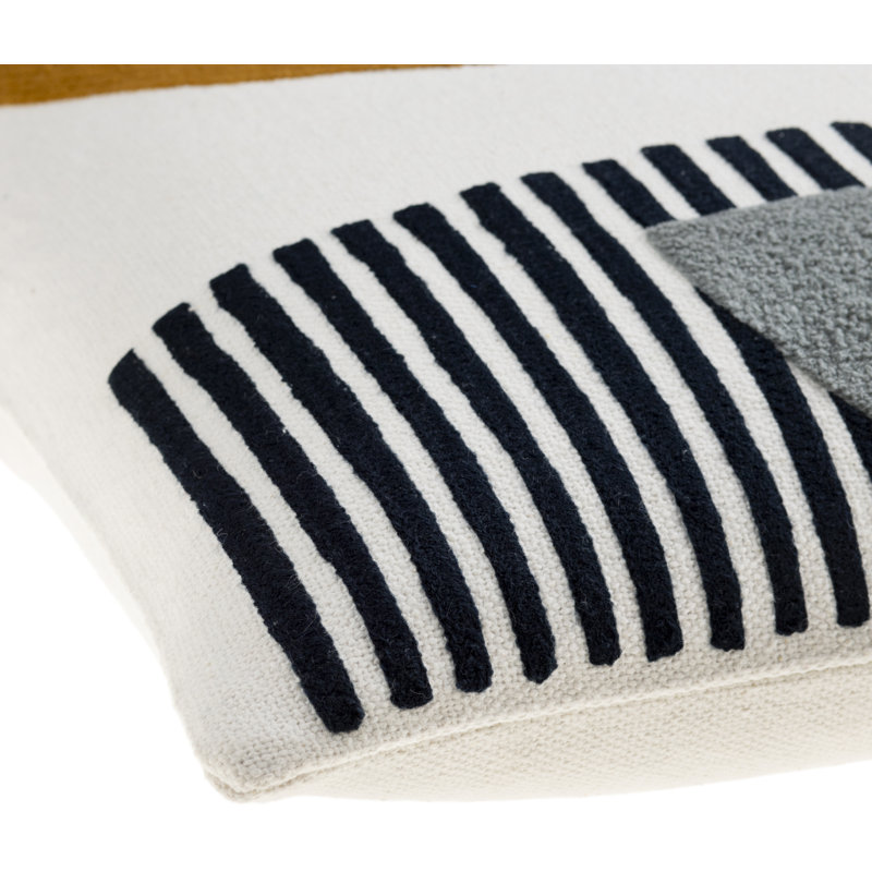 Fulbourn Embroidered Cotton Throw Pillow, Down