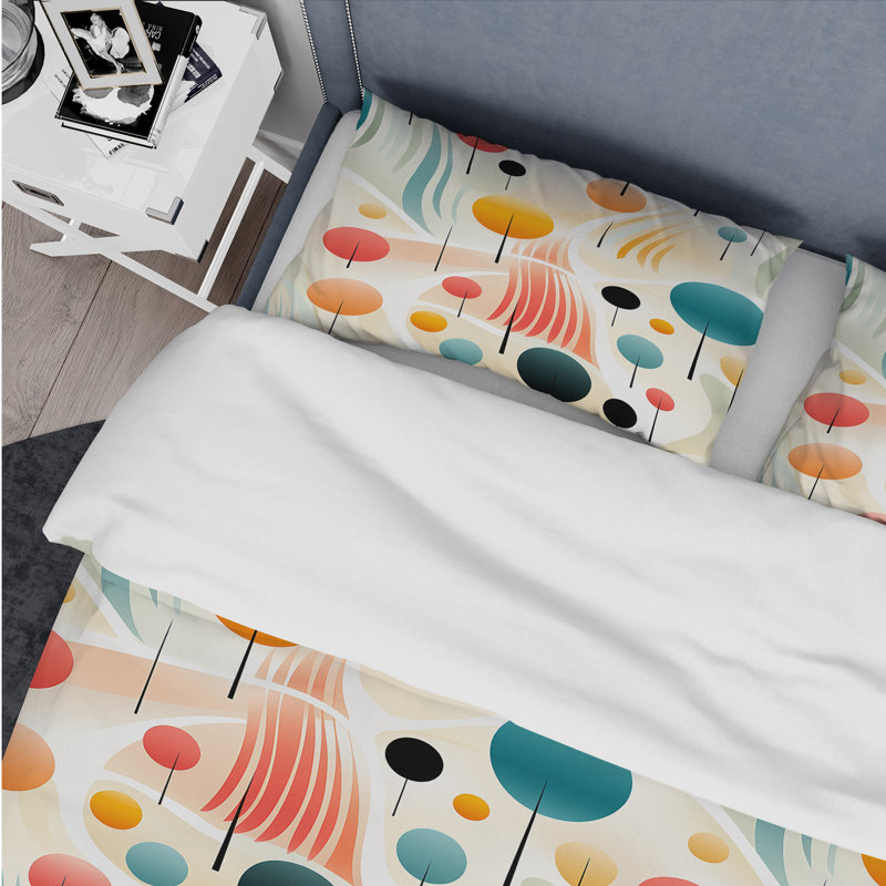 Ensemble de housse de couette géométrique Modern Zen IV - Polyester microfibre
