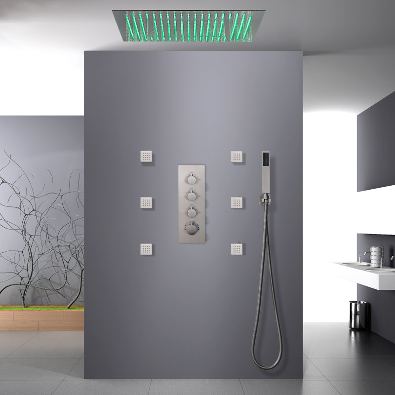 Thermostatic All-In-One Kit with Rough in-Valve, Brushed Nickel