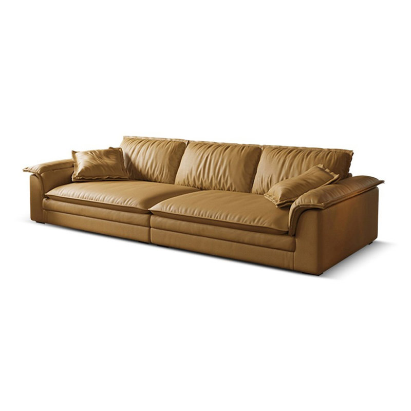 Coussin modulaire brun jaunâtre 100% polyester, Brun jaunâtre, 29.92" H x 110.24" W x 46.46" D
