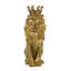 Statue de lion couronné en or 7,5 x 5,1 x 13 po assis
