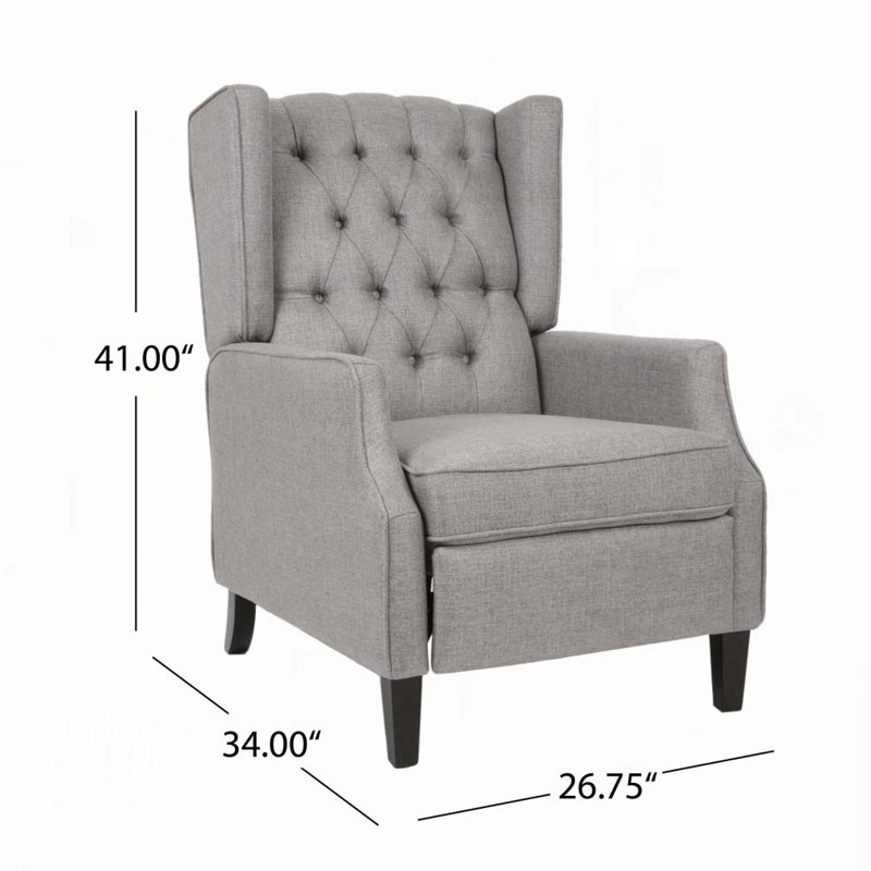 Fauteuil inclinable avec dossier à oreilles 26,75 po, Gris