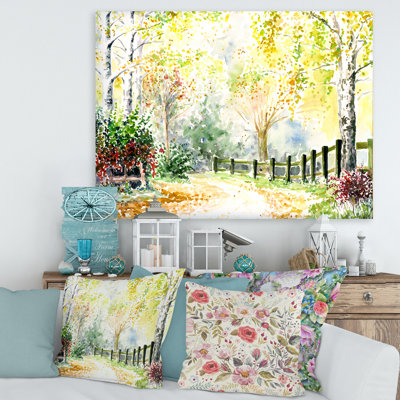 Paysage de campagne d'automne dans l'après-midi - Reproduction sur toile tendue