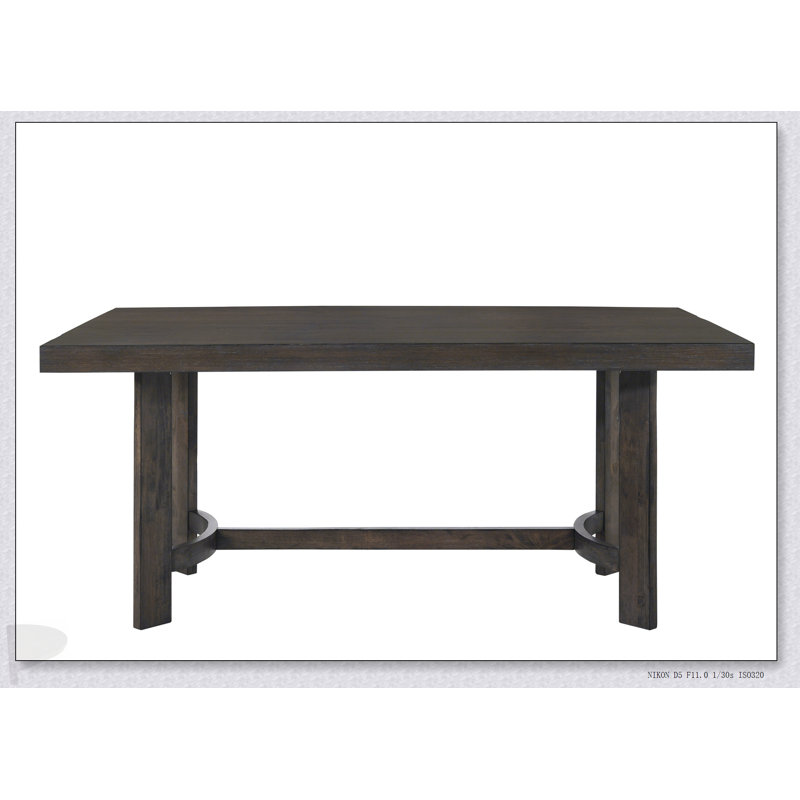 Table de salle à manger à finition chêne vieilli avec plateau épais de 2,5 pouces Farren