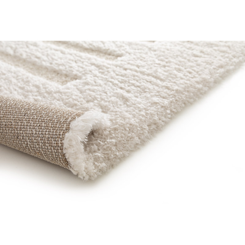 Rectangle Geometric Shag, Cream, Rectangle 160 x 230 cm
