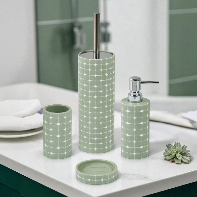 Jamicah Bathroom Accessory Set, Green