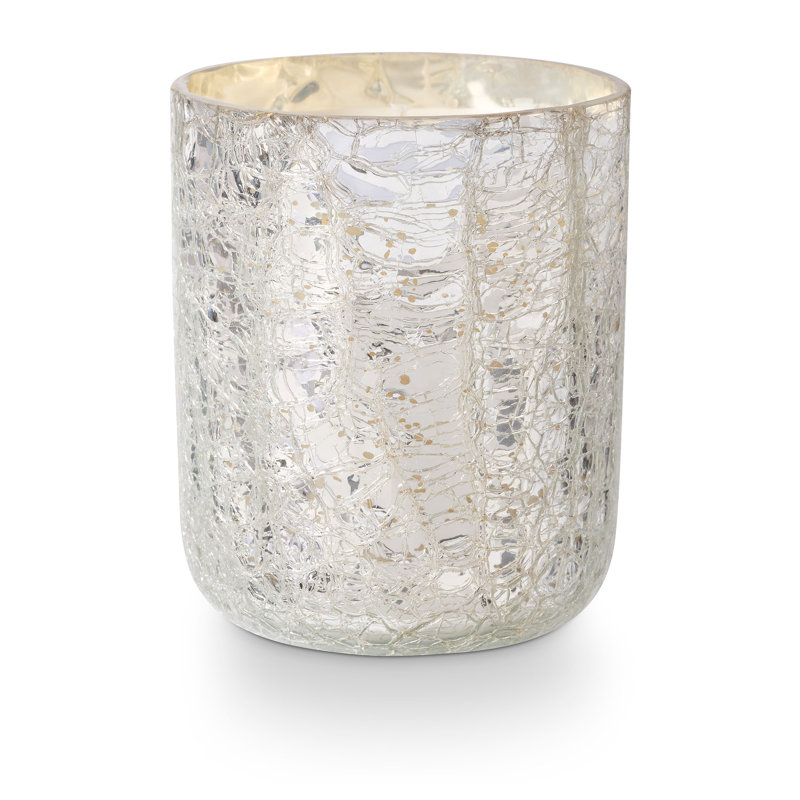 Small Boxed Crackle Glass Candle, North Sky, Small Boxed Crackle Glass