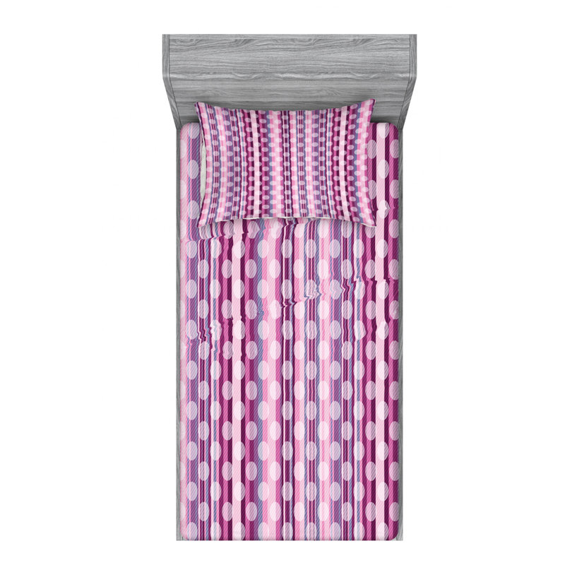 Microfiber Striped Sheet Set, Twin XL Sheet Set with Fitted Sheet