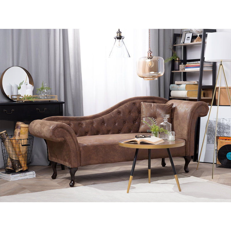 Canales Faux Leather Chaise Lounge