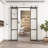 Metal and Tempered Glass Double Sliding Barn Door with Installation Hardware Kit, 2 Sets of Door-91084033