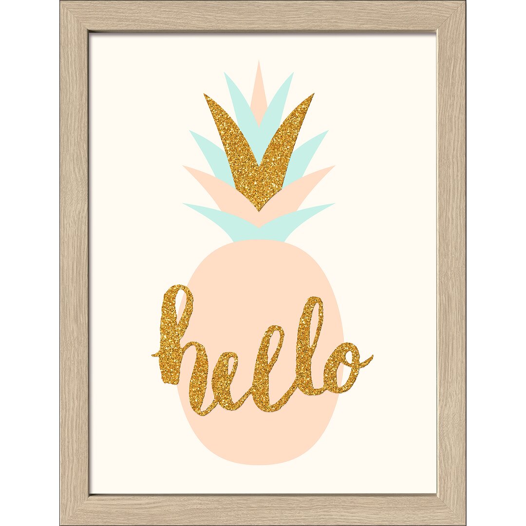 Gerahmtes Poster Hello Ananas