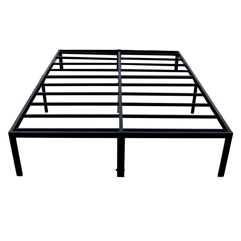 Modern Steel Black Platform Foundation, Queen