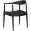 Solid Teak Wood Arm Chair in Black