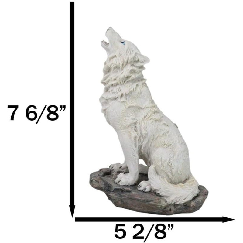 Figurine de toundra hivernale loup blanc albinos