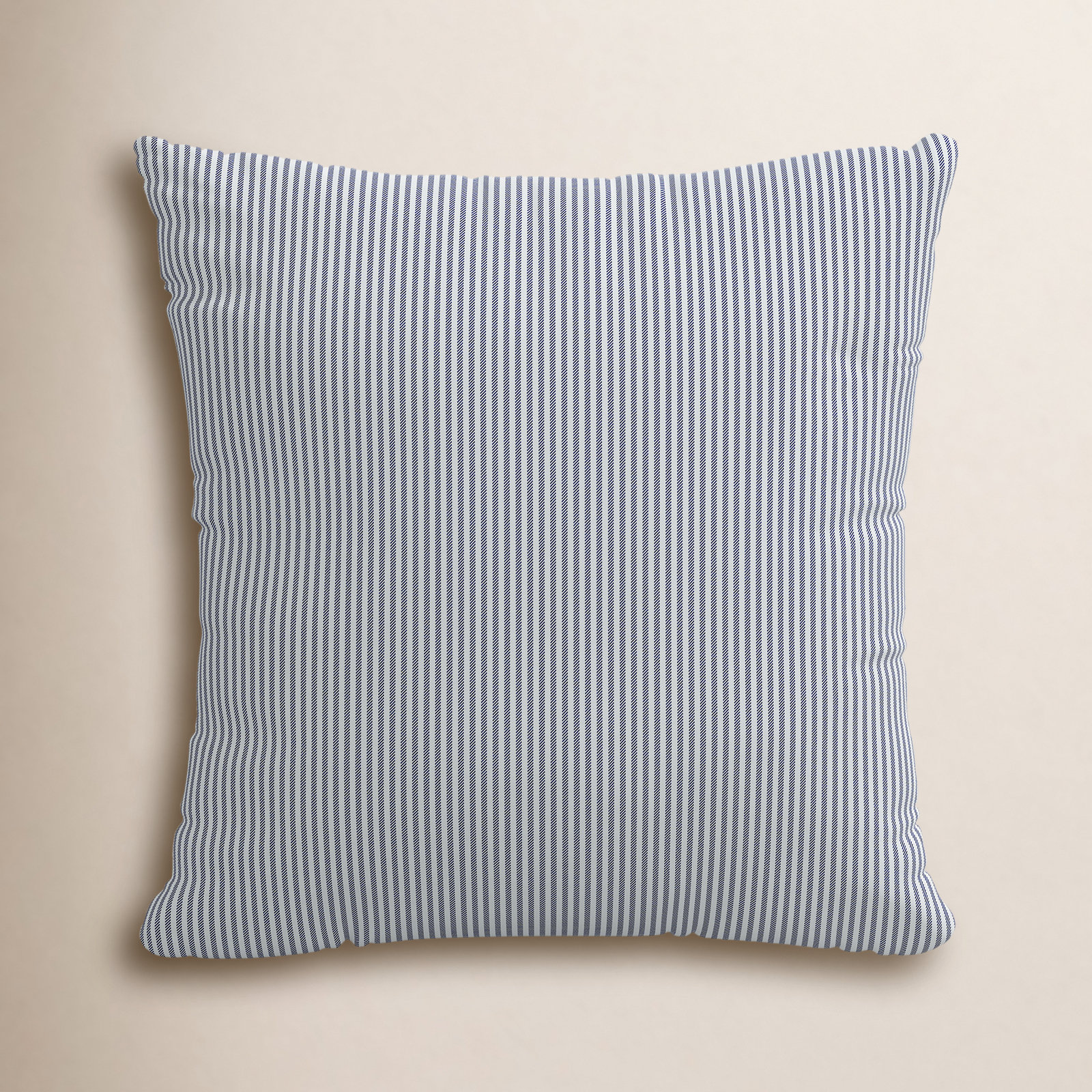 Claremont Cotton Throw Pillow, Blue, 22" x 22", Feathers