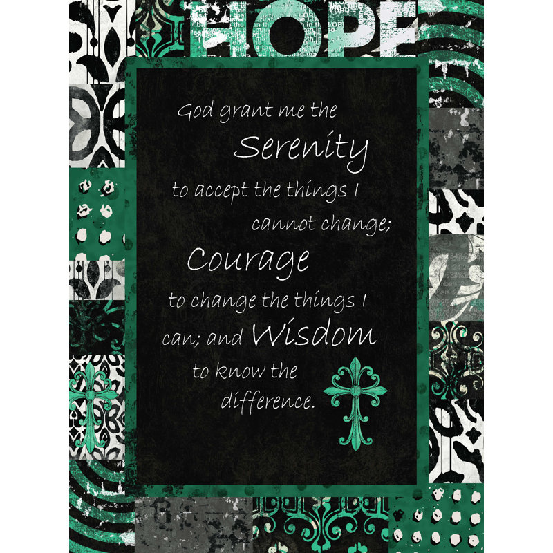 " Serenity Prayer ", 12" W x 16" H