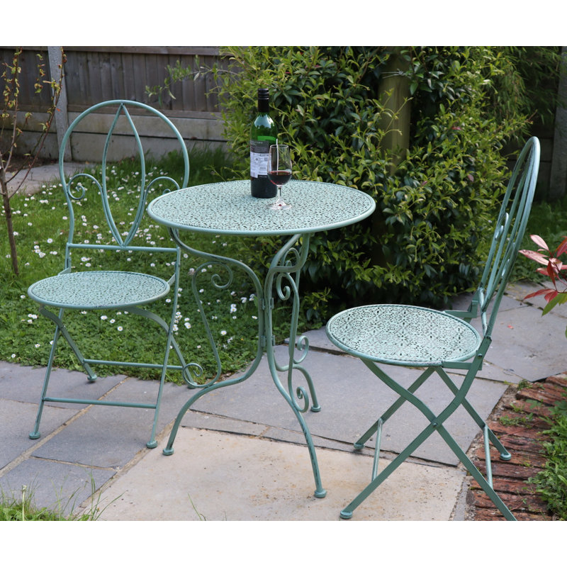 Omosede 2 - Person Patio Dining Set with Round Table, Green