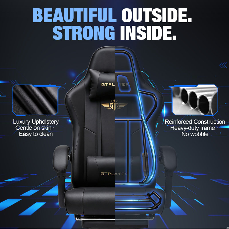GTPLAYER PC & Racing Game Chair, Black