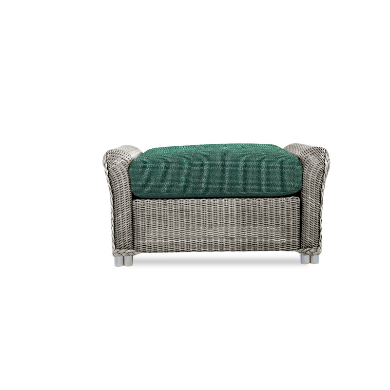 Reflections Outdoor Ottoman, Beach Navy, Pewter