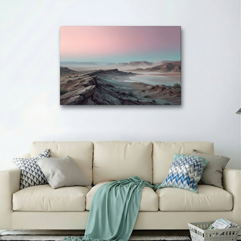 Ensemble de 1 tableau sur toile représentant un paysage désertique, 16"H x 24"W, Wrapped Canvas