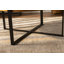 Table basse ronde Retro Splissage, plateau en bois de sapin avec pieds croisés noirs-367128658