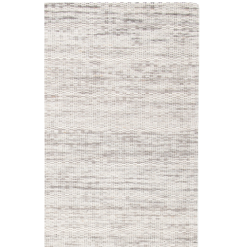 Tapis gris / beige en laine tissé à la main Aon, Carré 6 pi
