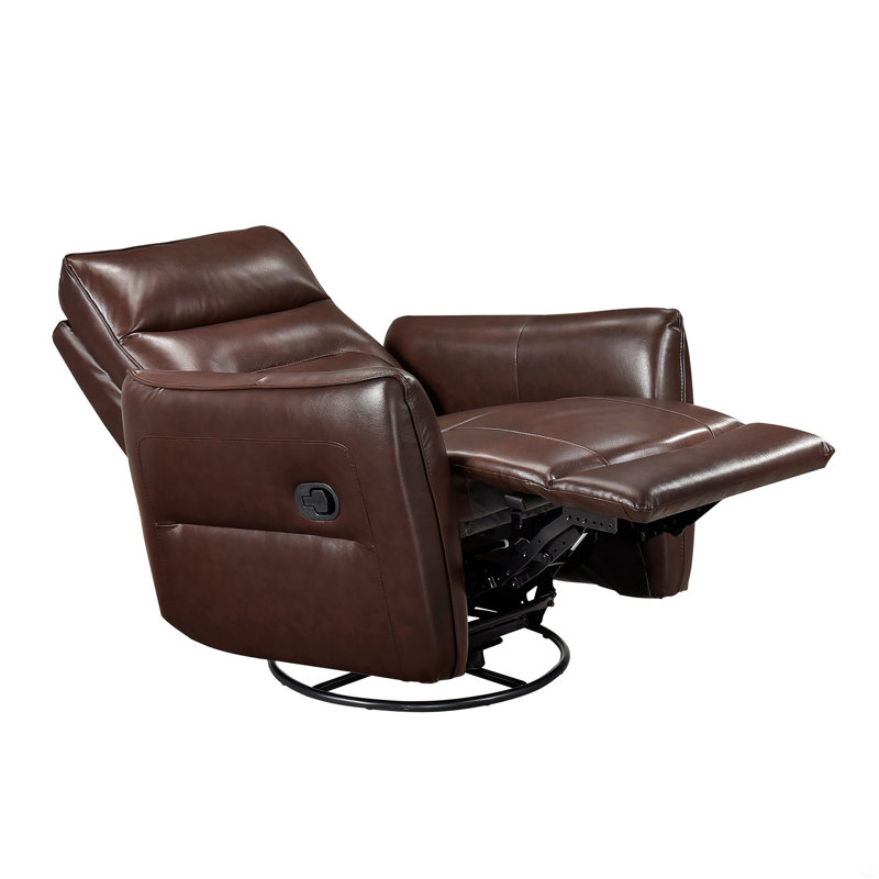 Fauteuil inclinable 1pc avec mouvement pivotant, Marron foncé