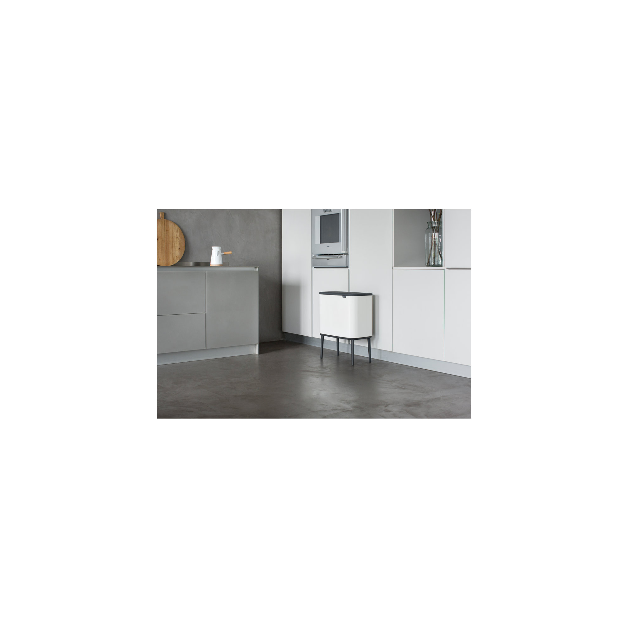 Brabantia Bo Touch Top Trash Can 9.5 Gallon, White