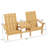 Danese 2-Person Outdoor Adirondack Chair Tête-à-Tête Bench Loveseat Built-In Connecting Table-113257818