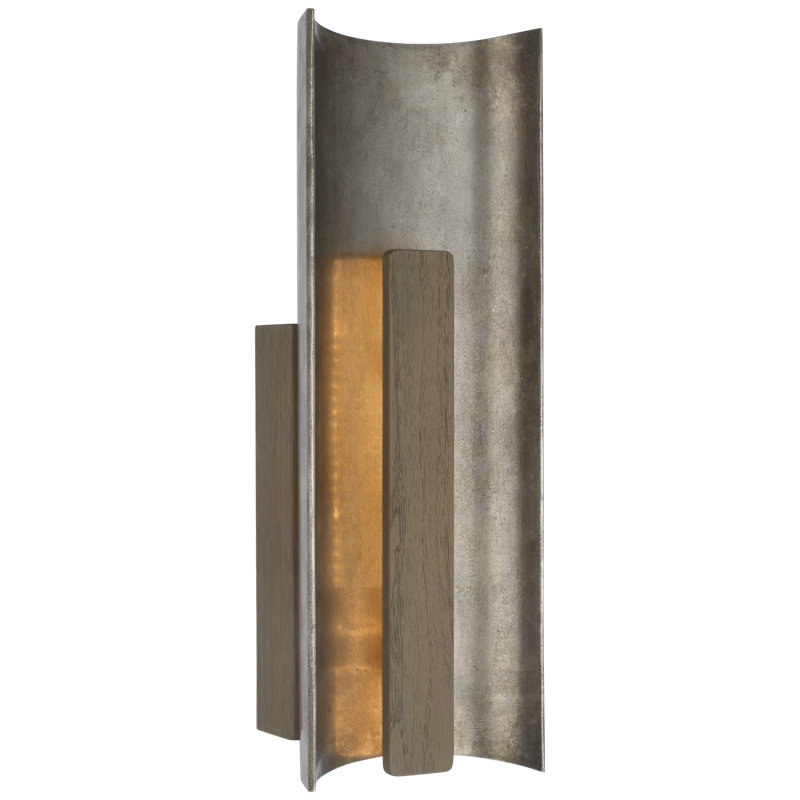 Anne-Marie Barton Remi 18" Sconce, Mottled Pewter/Warm Walnut