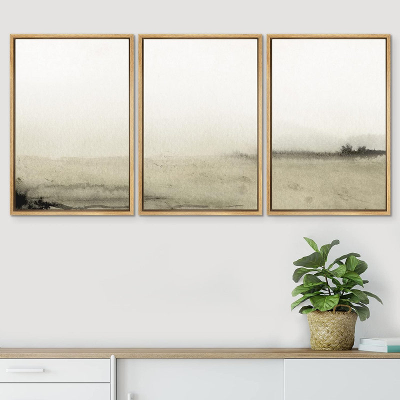 Sépia, forêt, environnement, nature, désert, impression sur toile, 3 pièces, H 24 po x l 16 po x P 1,5 po, Encadré naturel