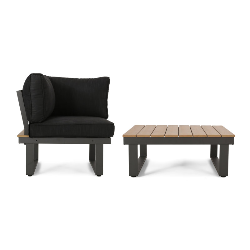 Table basse et coin Sterling, Plateau naturel / structure noire