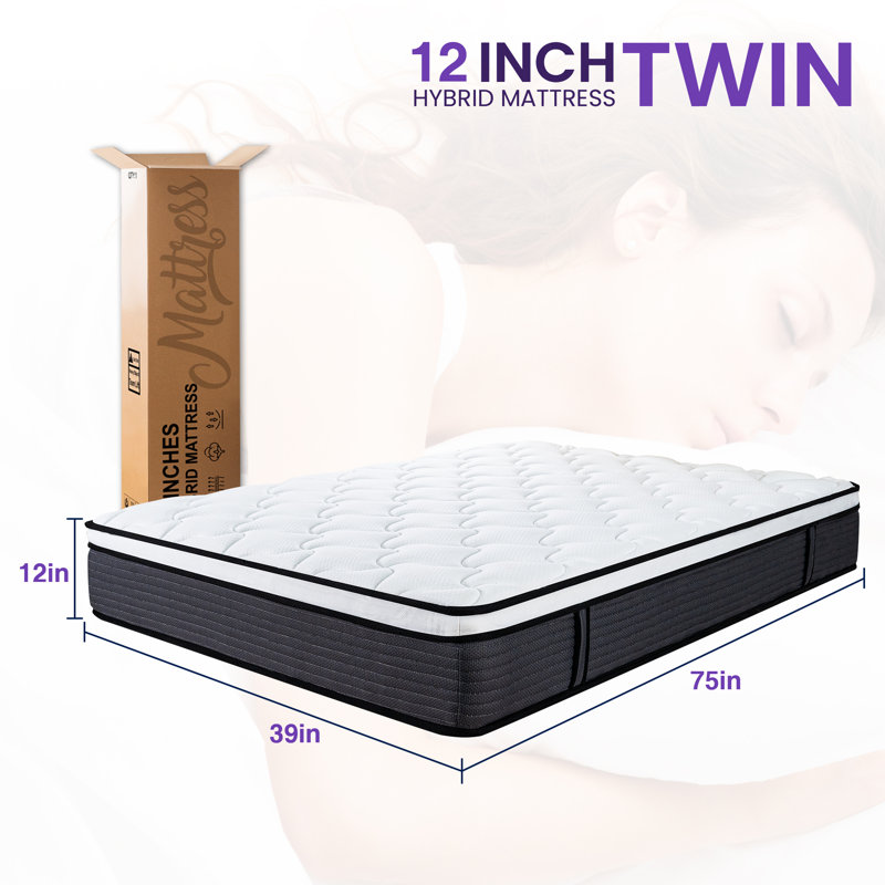 Langione Medium Firm Hybrid and Cooling Foam Mattress, Pressure Relief, and Motion Isolation, CertiPUR-US, Mattress in a Box