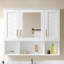 Armoire à pharmacie murale 35 po 2 en 1 avec tablettes réglables et portes à fermeture douce, miroir haute définition avec rangement pour meuble-lavabo de salle de bain-978375517
