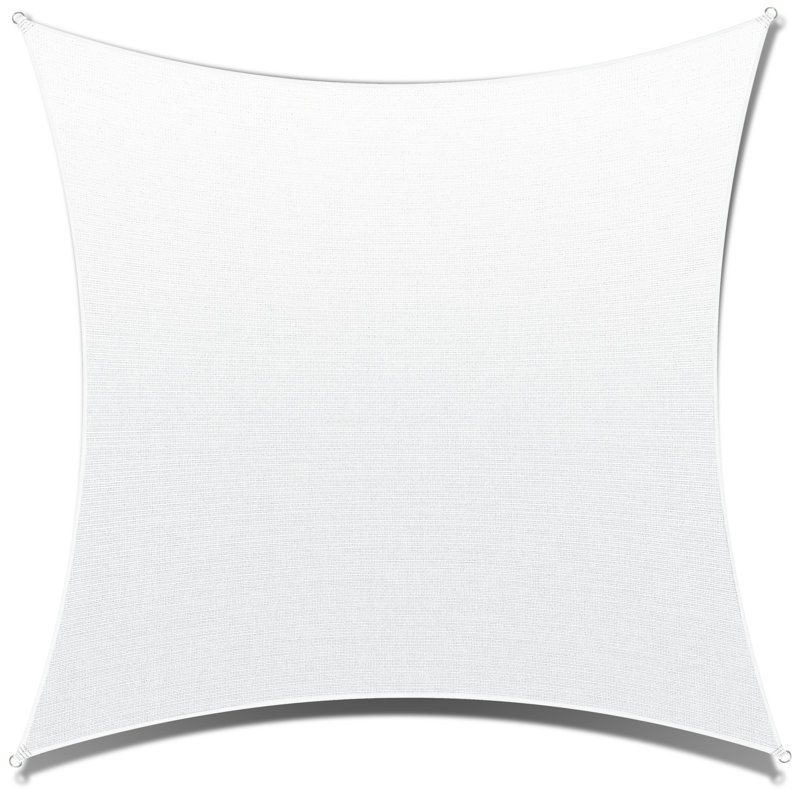 Voile d'ombrage carré Amgo 200 g / m², blocage UV 95%, 14 pi x 14 pi, Blanc