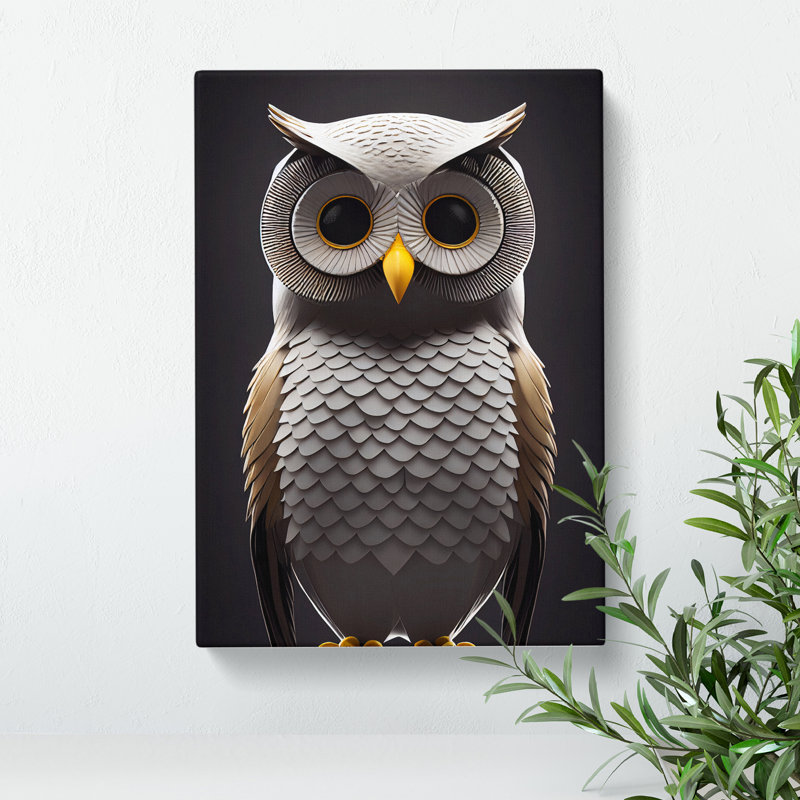 The Enlightened Owl - Wrapped Canvas, 50cm H x 35cm W x 3cm D