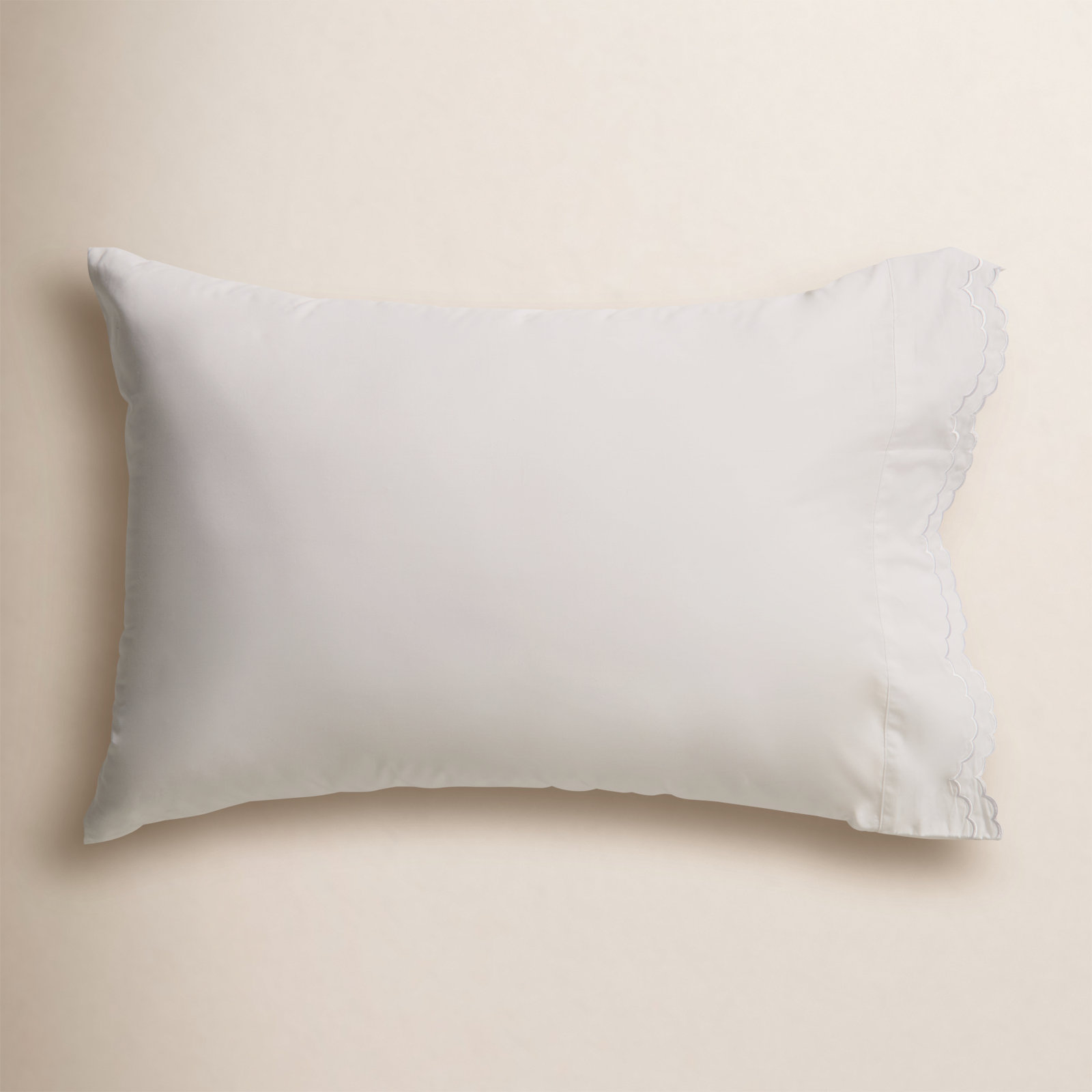 Bartlow Pima Cotton Pillowcase, White, Standard Pillowcase