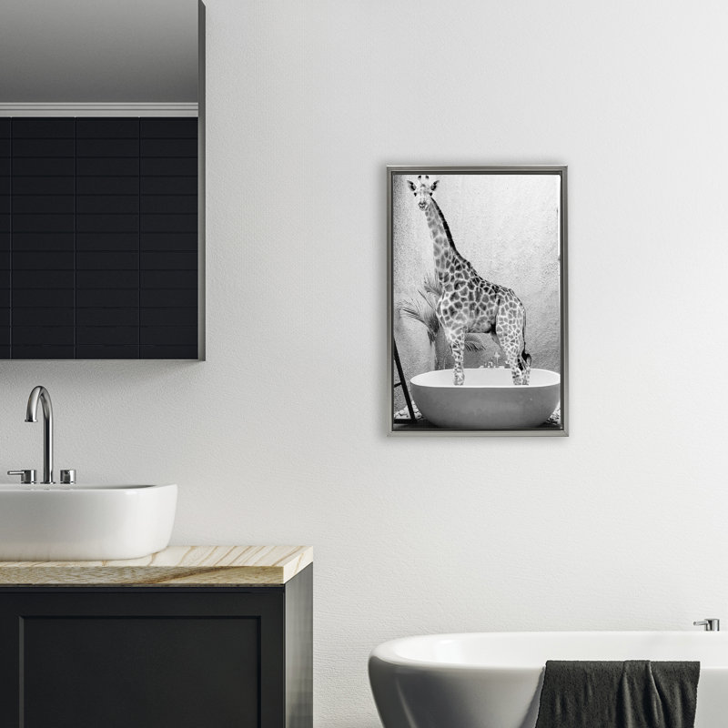 Cadre flottant haut Safari Safari, H 25 po x l 17 po, Cadre flottant gris lustré