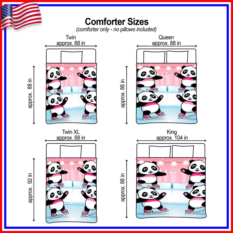 Édredon panda, Très grand lit