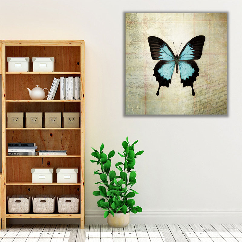 «French Butterfly III», reproduction d'art sur toile, H 12 po x l 12 po