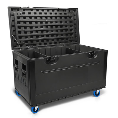 Flight case utilitaire ATA 45" x 22,5" x 24" robuste, à roulettes et séparateurs, empilable, pour matériel audio professionnel, DJ, éclairage de scène, diffusion et tournées.