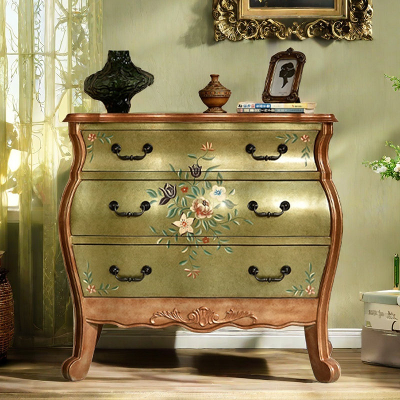 Vintage Painted Entrance cabinet Accent Chest