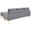 1 canapé modulaire en tissu de polyester gris 3 pièces Mid-Century