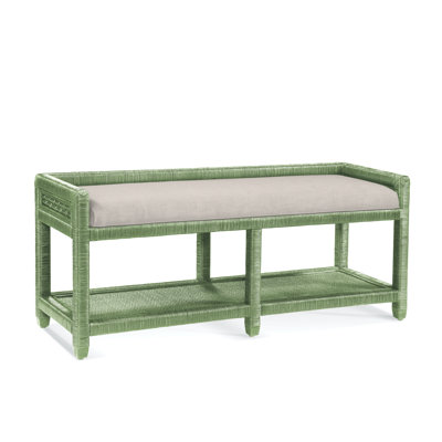 Glinda Wicker Shelves Storage Bench by Birch Lane