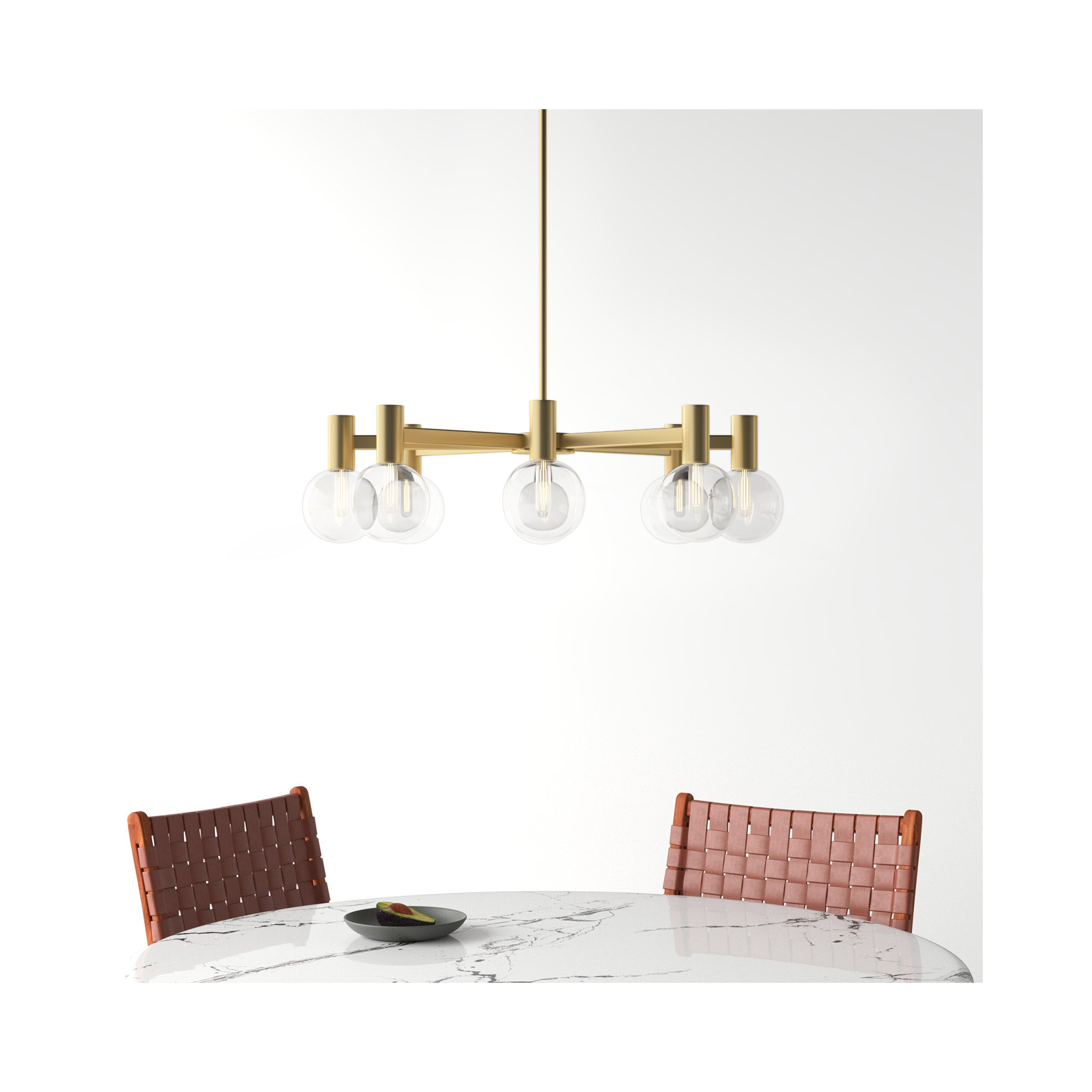 Rorem Chandelier, 8 Lights, Gold